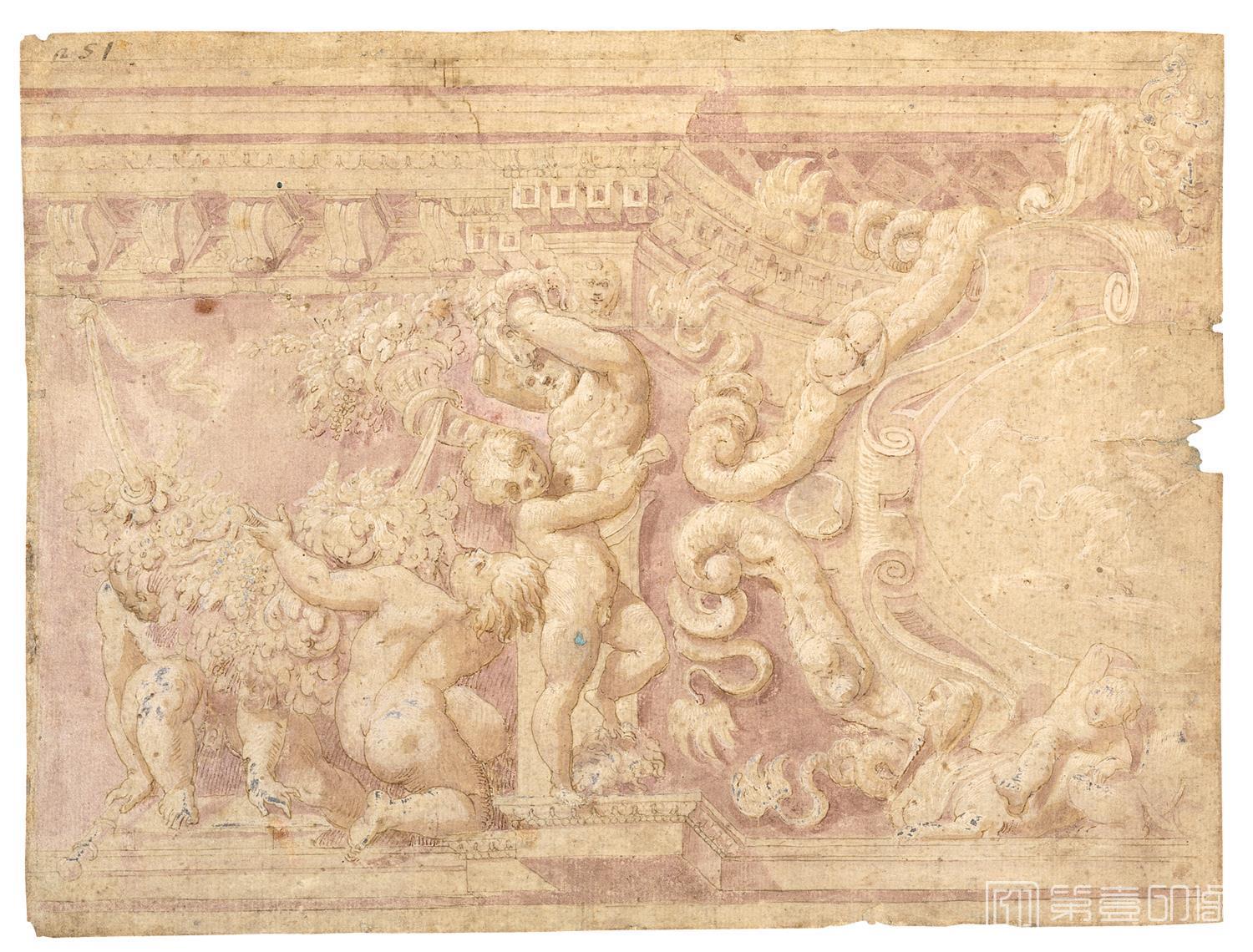 素描-西班牙普拉多美术馆素描藏画-Orsi, Lelio-Decoracion arquitectonica-1466